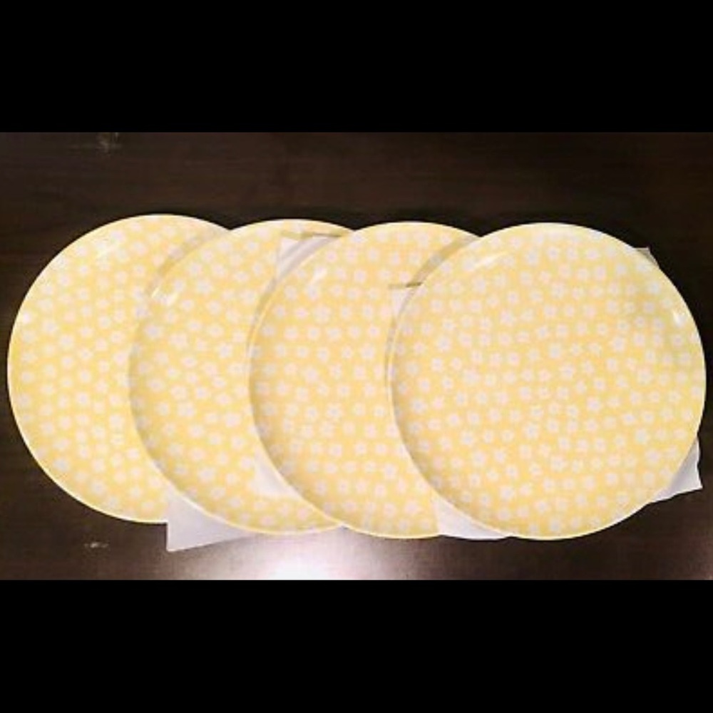 Yellow Melamine Dinner Plates Set of Four